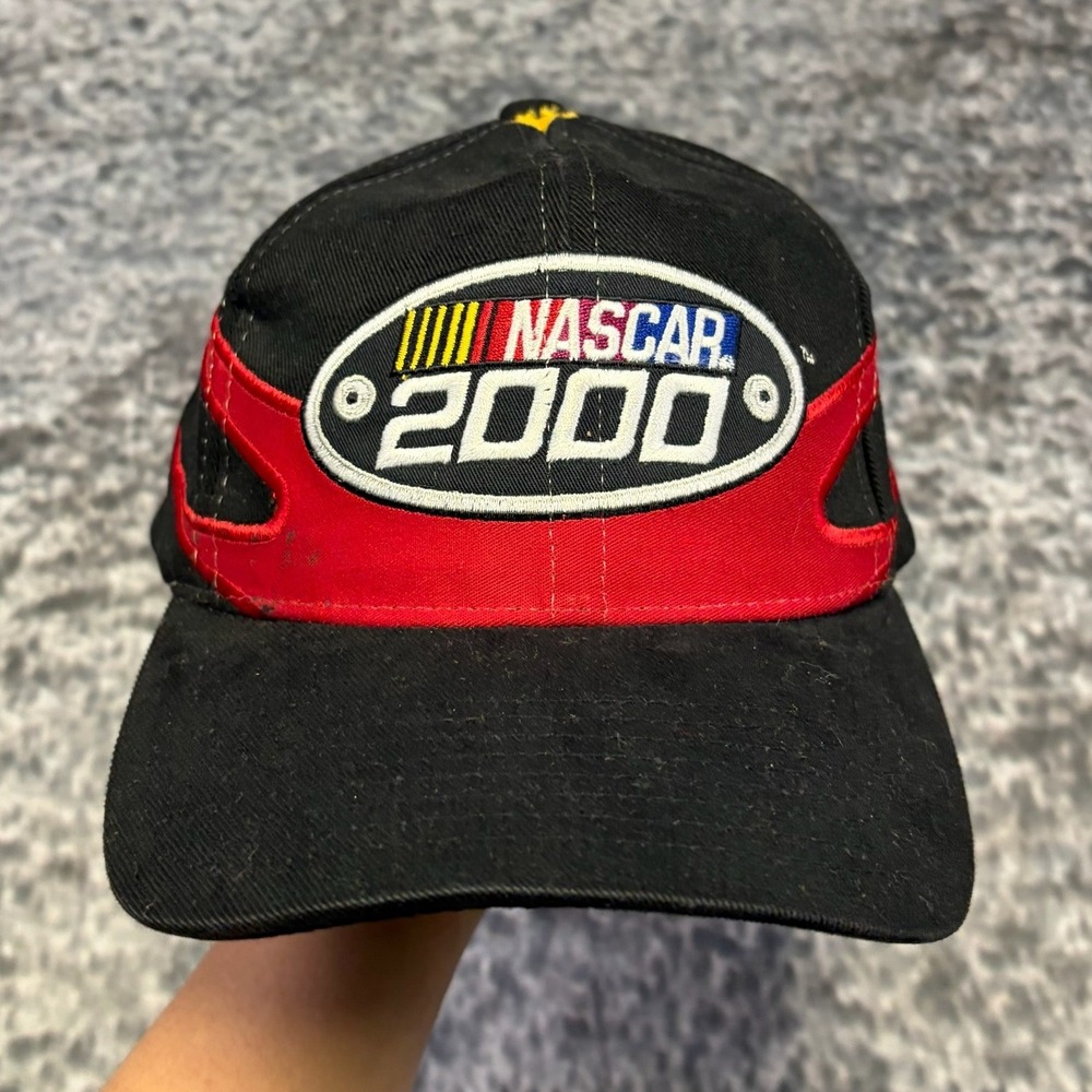VTG‎ NASCAR 2000 Racing Hat Snap Back Chase Authentics Black Red Adjustable Cap